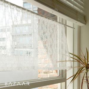 [바자르] 라엘 레이스 바란스 커튼(135x45)+압축봉