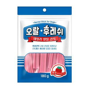 덴탈껌 오랄후레쉬 딸기 180g 양치껌 강아지 간식