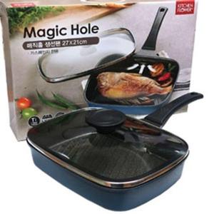 매직홀후라이팬 생선팬 후라이팬 그릴팬 연기 배출 생선구이팬 28cm 생선그릴 HWACC070