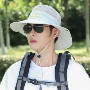 남자 등산 낚시 햇빛 자외선 차단 사파리 챙 모자 룩