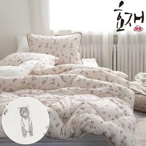 갤러리아_숲속곰 오가닉면 옥수수솜 차렵이불 베개세트(SS) by효재