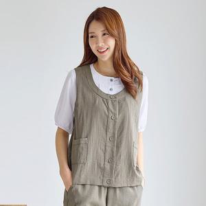 [~2XL] 인견 러프자수 베스트(조끼) 빅사이즈 엄마옷 3종 택1