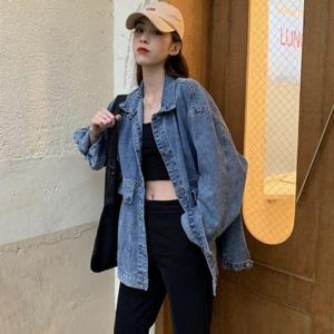 여성 봄 가을 오버핏 캐주얼 데님자켓 청자켓 2컬러
