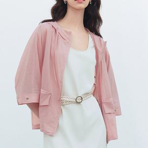 [최초가 89,000원][르포엠]라일리 후드 아노락 시스루 점퍼