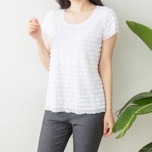까르죠아 빅사이즈 캉캉 반팔 블라우스 엄마옷 여름 라운드 티셔츠 미시 마담