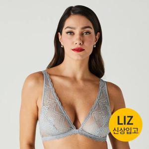 [브라이언언디즈][리즈] 러블리 51551 블루그레이 레이스 와이어 트라이앵글 홑겹 브라+니플패드