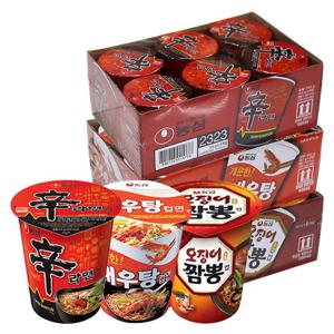[농심] 컵라면소컵 18입(신라면6입+새우탕6입+오징어짬뽕6입)