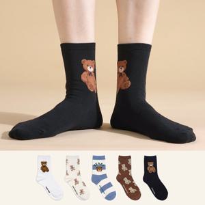 여성양말 패션양말 몽글몽글 데일리 베어 5color
