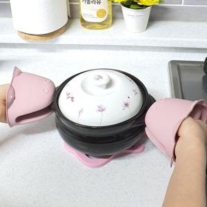 악어 냄비손잡이 실리콘집게 장갑 핑크 (W8855CD)