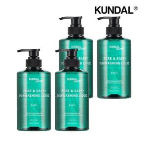 쿤달 퓨어 앤 세이프 딥 클린 주방세제 바질 500g x4개
