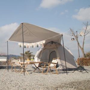 [역대급가격] 로티캠프 원터치텐트 육각 돔텐트 4-5인용+전용 타프 SET