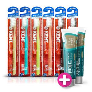 양치세트 캔트 칫솔(오) 6개 +시린메드(검) 치약100g2개