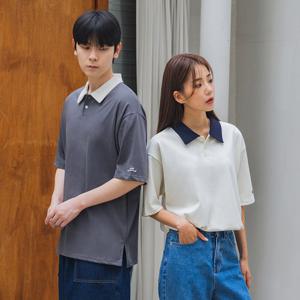 앨빈클로 AMUSE 배색 카라 반팔티 DLX3506 (4 COLOR)