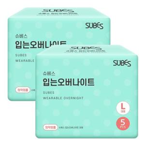 슈베스 입는 오버나이트 생리대 대형 특대형 5P x2팩 / 팬티형 입오버 입는생리대
