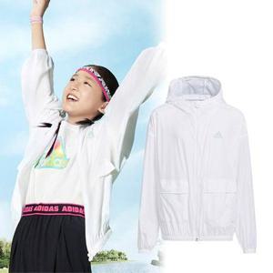 [아디다스 키즈](130-160)아디다스키즈 주니어 우븐 아동 바람막이(큰사이즈/성인여성착용가능)-IT1761