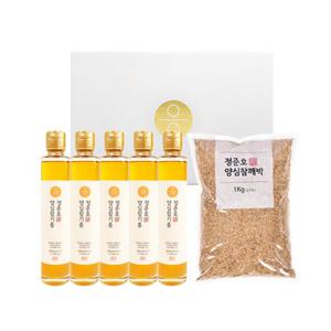 정준호 양심참기름 200mlx5개 + 참깨박 1kg