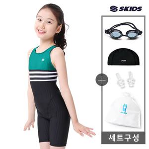 스키즈 여아 X자형 반전신 실내수영복 5종세트 618OSET