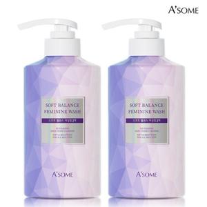 에이썸 소프트 밸런스 여성청결제 대용량 500mlX2개 총 1000ml / 유산균 자연유래 성분으로 순한케어
