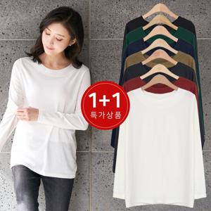 여성 엄마옷 1+1 소프트라운드긴팔티셔츠 TS9100630 중년여성의류/50대/60대/마담/빅사이즈/할머니옷