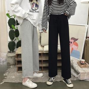 여성 허리 끈밴딩 기본 트레이닝 팬츠 9부