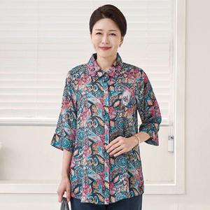[로즈맘]루노오픈텐셀블라우스/할머니블라우스 중년여성블라우스 중년여성의류 5060