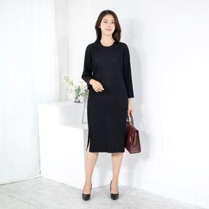 여성 엄마옷 라운드 긴팔 플리츠 원피스 OP409114 중년여성의류/50대/60대/마담/빅사이즈/할머니옷