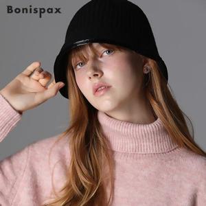 [르오트][보니스팍스(Bonispax)] 레더 테두리 니트 모자 (택가격 39000원)