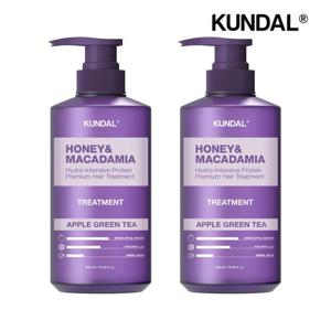 쿤달 허니 앤 마카다미아 단백질 트리트먼트 애플그린티 500ml x2개
