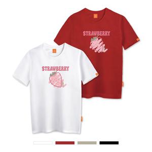 엘라모 딸기 반팔 티셔츠 남녀공용 빅사이즈 S~4XL