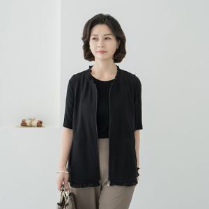 엄마옷 마담4060 시스루프릴조끼-QVE2504006-