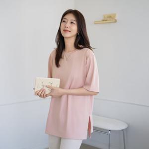엄마옷 마담4060 베리쿨링트임반팔티셔츠-QTE2504039-