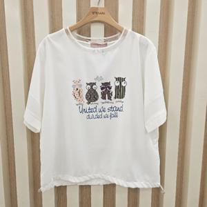 스테파니 HC11 부엉이스트링티셔츠  a24ts4240