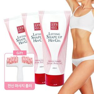 더마하우스 리프팅 쉐이프업 핫젤200ml 3개+마사지롤러 /바디슬리밍