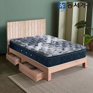 동서가구 내추럴 헤드형 편백나무 슈퍼싱글 SS 서랍형 침대+9존독립 매트리스 DF642938