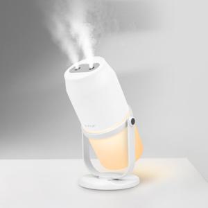 무선 미니 가습기 회전형 탁상용 LED 무드등 듀얼 분사 휴대용 간편 세척 KF-HM401