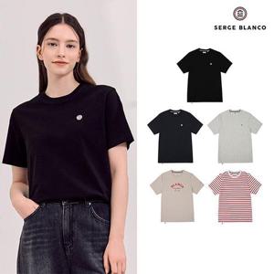 [세르즈블랑코][세르즈블랑코] 24SS 라운드 반팔티셔츠 여성 5종세트