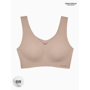 [크로커다일 이너웨어]쿨 인견 에어홀 V넥 감탄브라 1종 베이지