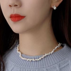 [메리그린] 925실버 못난이 진주 목걸이