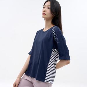 [지센][지센] 스트라이프 반팔 티셔츠 LCTSN434_NA