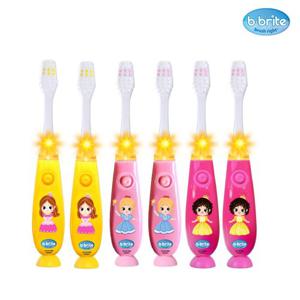 비브라이트 어린이용 캐릭터 LED 타이머 칫솔_프린세스 6p (색상혼합)