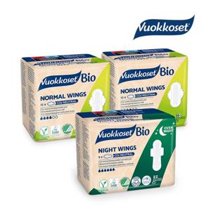 VUOKKOSET 뷰코셋 생리대 노말윙2팩+나이트윙1팩