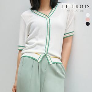 [LE TROIS]르투아 배색 니트 가디건 3종 택1