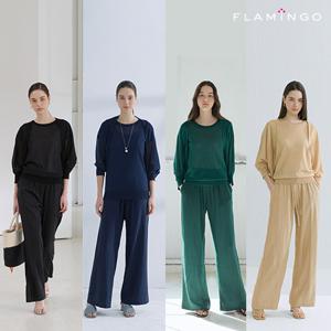 [후라밍고] 25SS 리조트 컬렉션 쿨 썸머 셋업 3PCS (볼레로 가디건+탑 블라우스+팬츠)