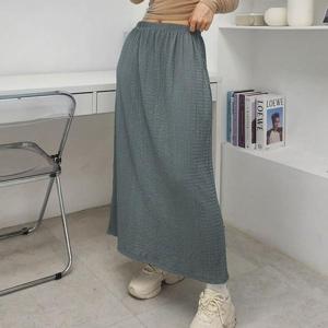 [옷자락]여자 빅사이즈 여름 뒤트임 A라인 휘뚜루 롱스커트