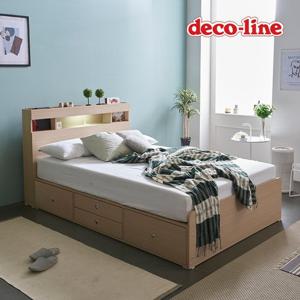 데코라인 코넬 피카 LED 더블 수납 침대+양면매트 DKN083