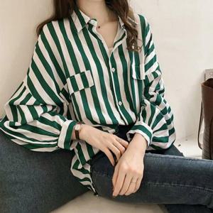 [하젤]홀릭 스트라이프 루즈핏 롱셔츠_M2772