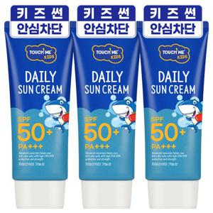 터치미 키즈 저자극 안심 선크림 60ml 3개 / 어린이, 유아를 위한 순한 자외선 차단제