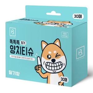 강아지 핑커 양치 티슈 30매 1P 고양이 치석관리