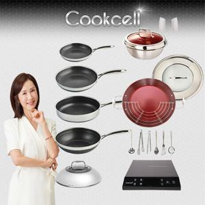[쿡셀] 블랙큐브 세라믹 IH프라이팬 특집구성(프라이팬20cm, 프라이팬28cm, 소테팬28cm)+(28궁중팬+28복합뚜껑+36레드패밀리팬/뚜껑+키친툴6종)+[사은품]쿡셀22가마솥/뚜껑, 쿡셀인덕션
