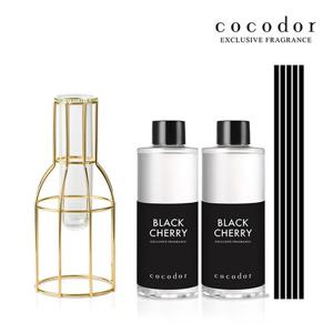 코코도르 와이어 화병/골드/소 + 리필액 200ml X 2개+스틱5p/블랙 X 2개
